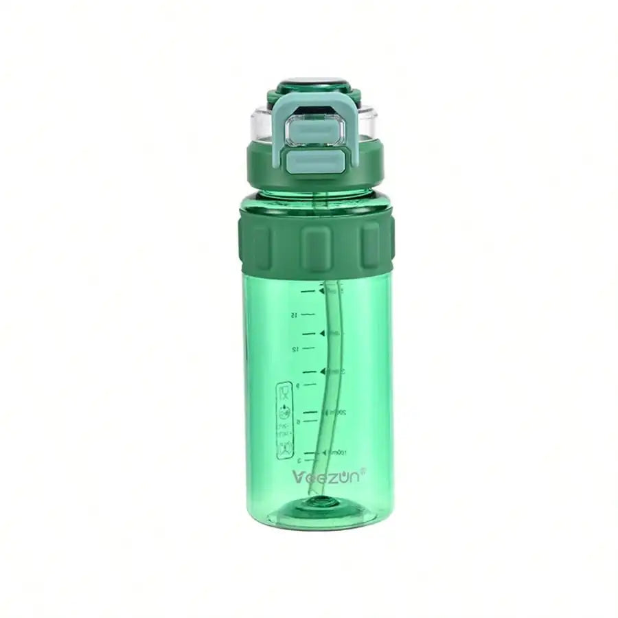 Dual-drink High-value Portable Plastic Water Bottle Summer Outdoor Qme green >1L