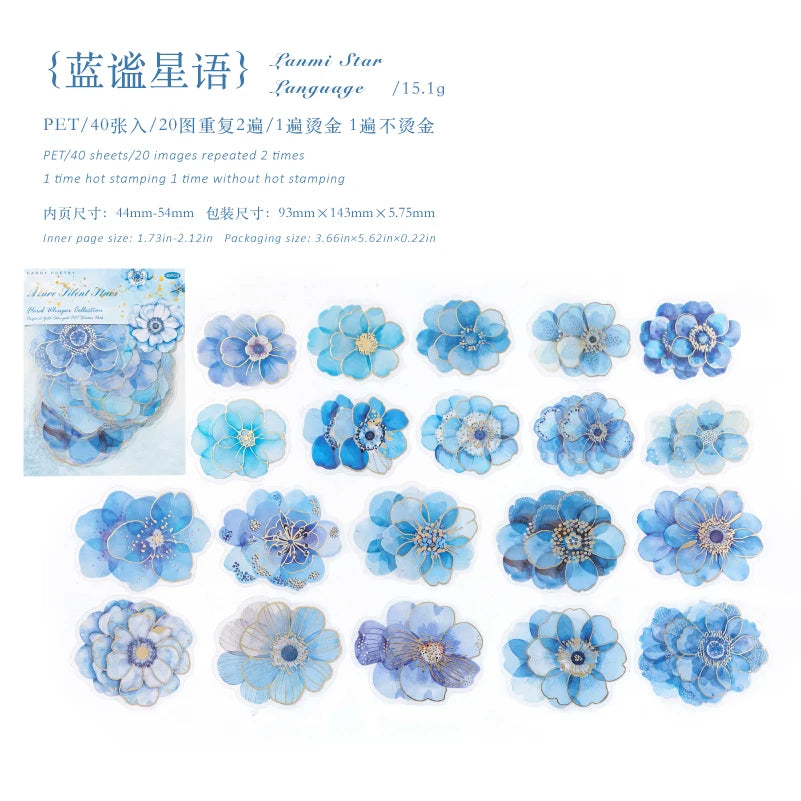 20/40 Pcs Kawaii Creative flower plant Sticker Pack hand tent DIY Stick Labels Scrapbooking Stickers Junk Journal Supplies Qme E1