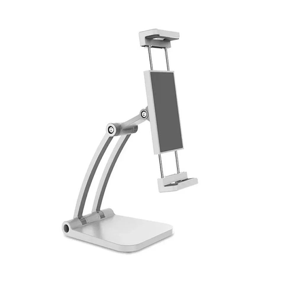 Tablet Stand Holder Adjustable Folding 360° Swivel Desk Mount Cell Phone Bracket Support 4-12.inch Display Tablets Phones Qme White