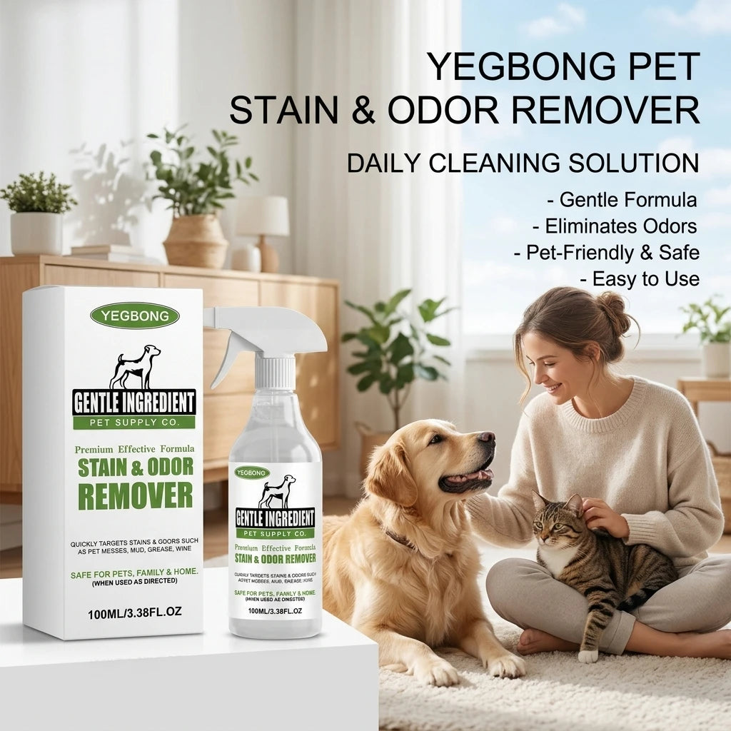 Pet Stain & Odor Cleaning Spray Remove Stubborn Dirt Eliminate Urinary Odor Non-irritating Safe Formula Pet Deodorizing Cleaner Qme Default Title