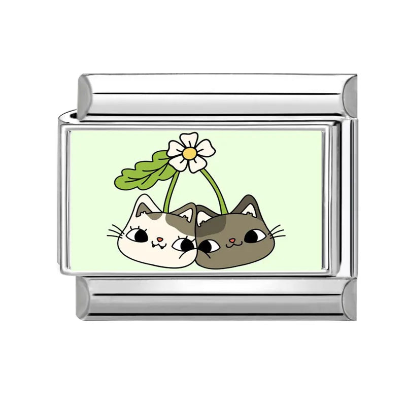 Design Cute Cartoon Animal Pet Series Cat Dog Rabbit Italian Link Fit