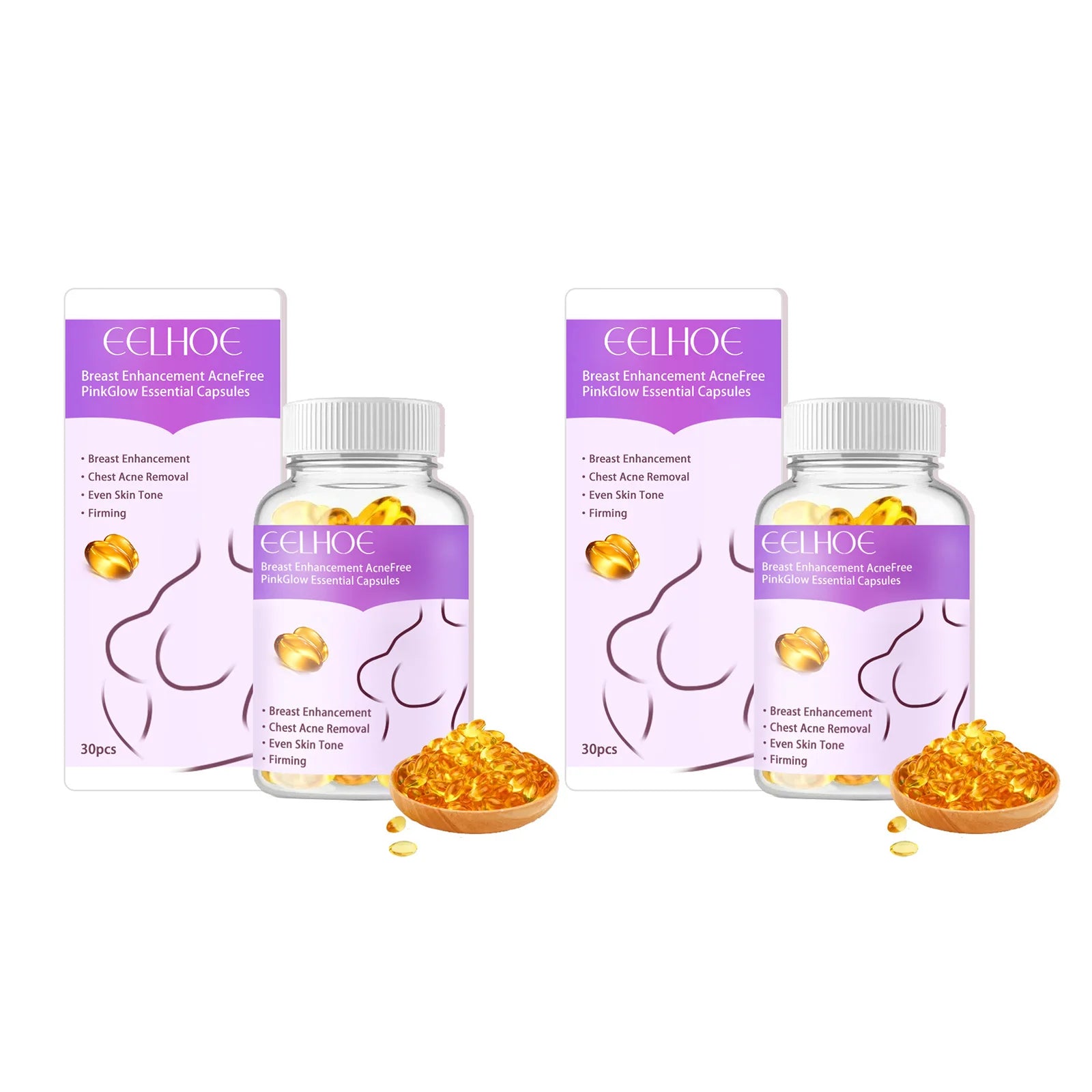 Breast Enhancement Oil Serum Firming Tightening Massage Box Qme 2 Pieces