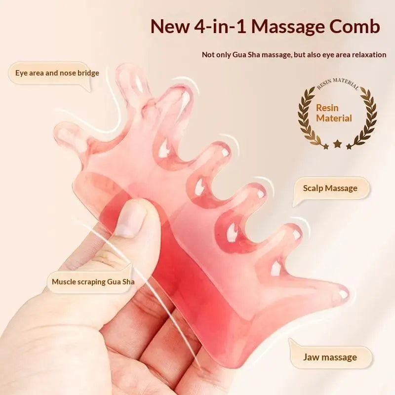 1 Head Massage Comb Resin Meridian Scalp Guasha Tool Ergonomic Design Qme