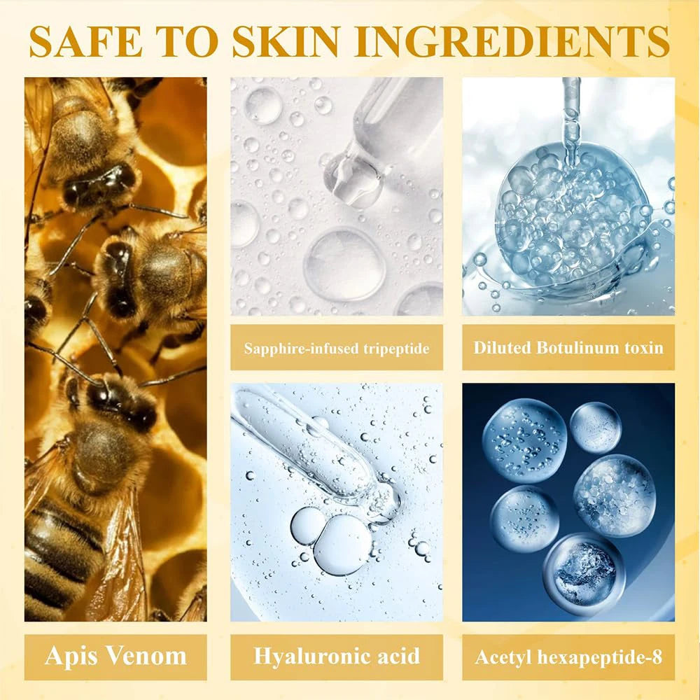 Bee Venom Firming Abdominal Cream - Plant-Based, Moisturizing and Hydrating, Contains Hyaluronic Acid, Suitable for All Skin Types, Gentle on Sensitive Skin, Turmeric Skincare Qme