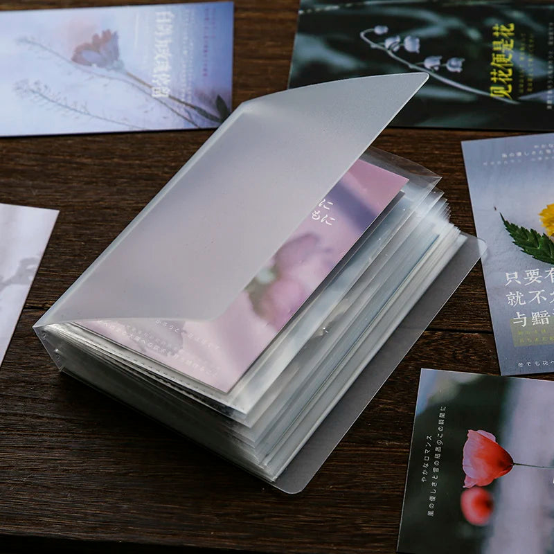 A6 Pocket Transparent Photo Postcard Organizer DIY Decorative Book Large Capacity Organizer Album Book Qme 1pc