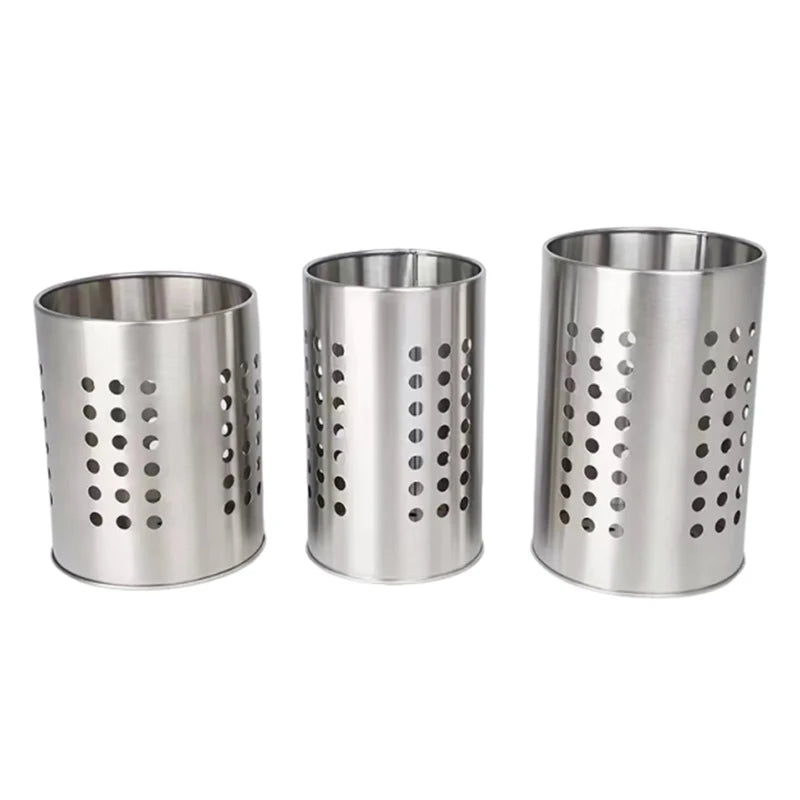 Stainless Steel Chopsticks Tube Tableware Bucket High-capacity Qme