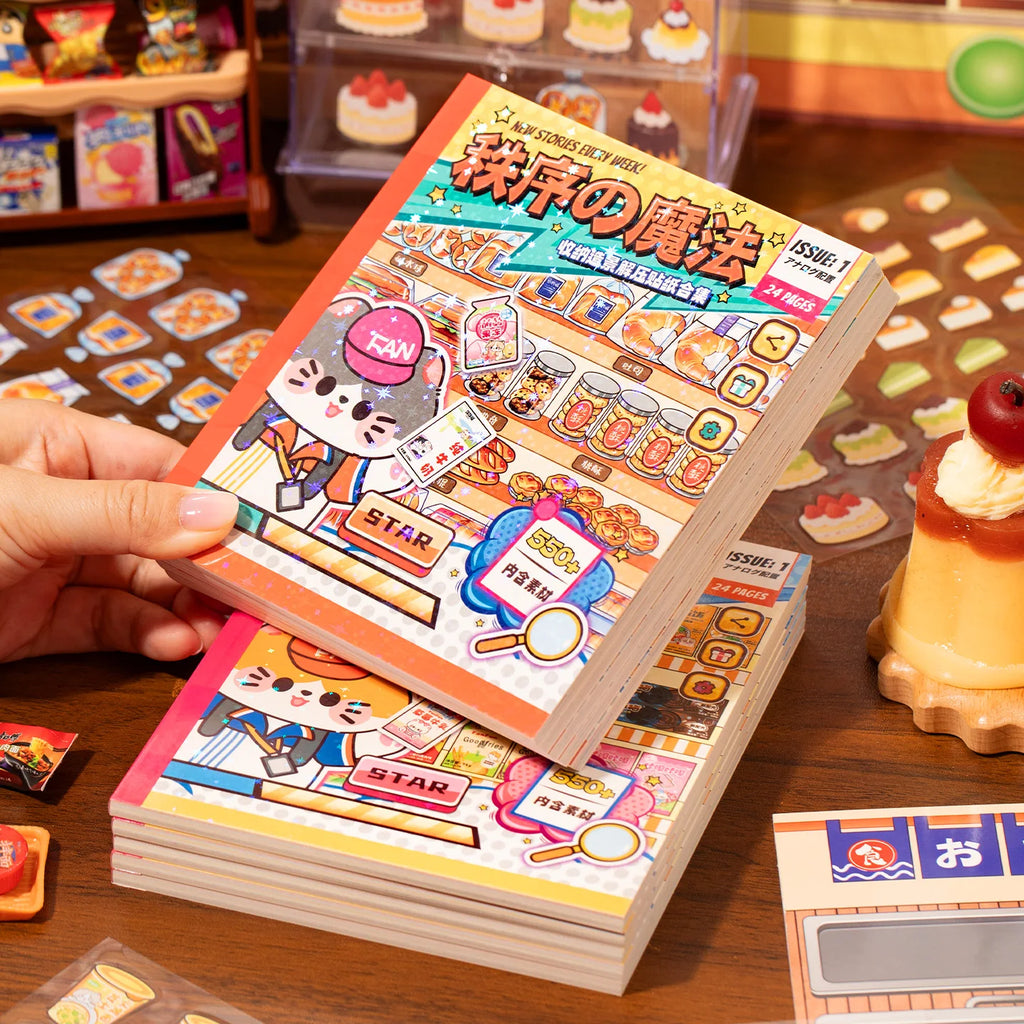 Japanese Stationery Stickers book 24/48 pcs Retro Cartoon Decorative Sticker handmade Scrapbooking Accessories Journal Supplies Qme