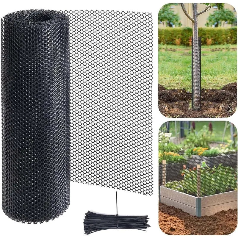 A02F-Flexible Net For Tree Guard With 50 Pcs Ties For Tree Bark Protector For Protection From Deer Mower Trimmer Qme