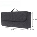 Car Trunk Soft Felt Storage Box - Large Capacity Anti-Slip Compartment Organizer Auto Boot Tidy Storage Accessories Qme Grey