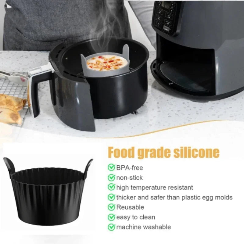 Air Fryer Silicone Egg Mold Thickened Oven-safe Baking Cups Non-toxic Qme