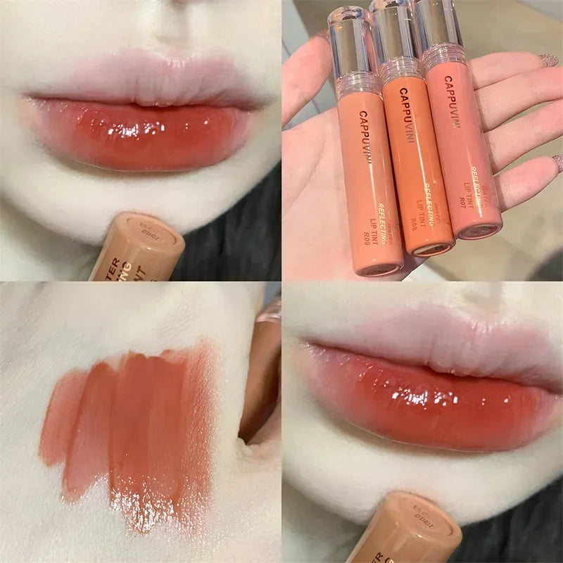 2024 New 6 Color Mirror Dyeing Lip Gloss Moisturizer Liquid Lipstick Waterproof Long Lasting Red Lip Tint Korean Makeup Cosmetic Qme 06
