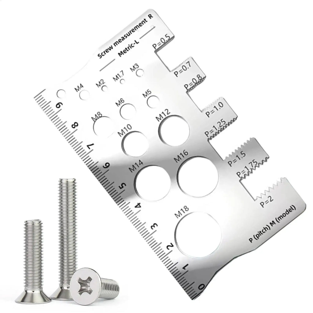 Thread Gauge Screw Measuring Ruler Easy-to-Read Thread Gauge Ruler for Woodworking Mechanical Workshop Automotive Metalworking Qme