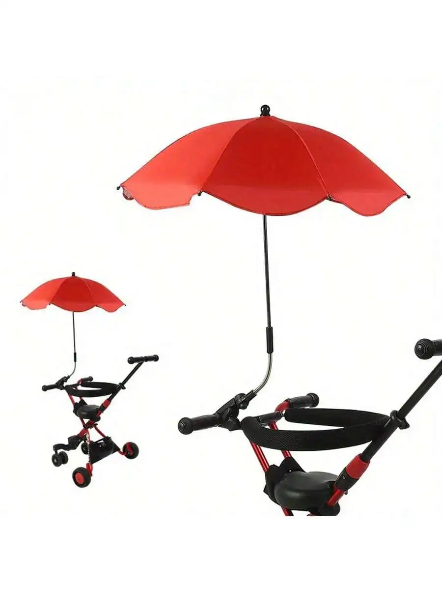 UV Protection Baby Stroller Umbrella Clamp Universal Sunscree Qme Red
