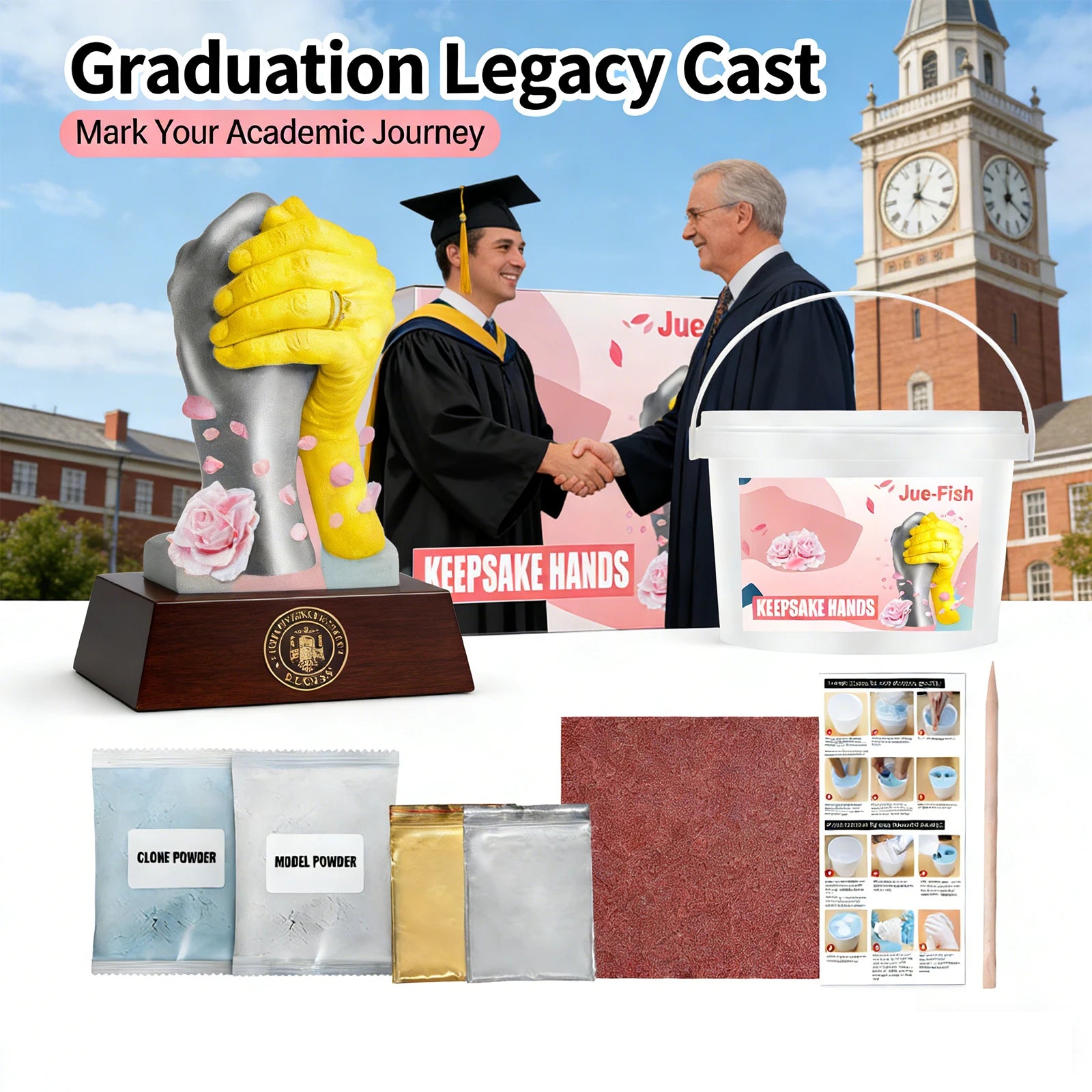 Hand Model DIY Clone Powder Enhancing Emotions Promoting Communication Anniversary Gift Festival Commemoration 3D Hand Model Set Qme