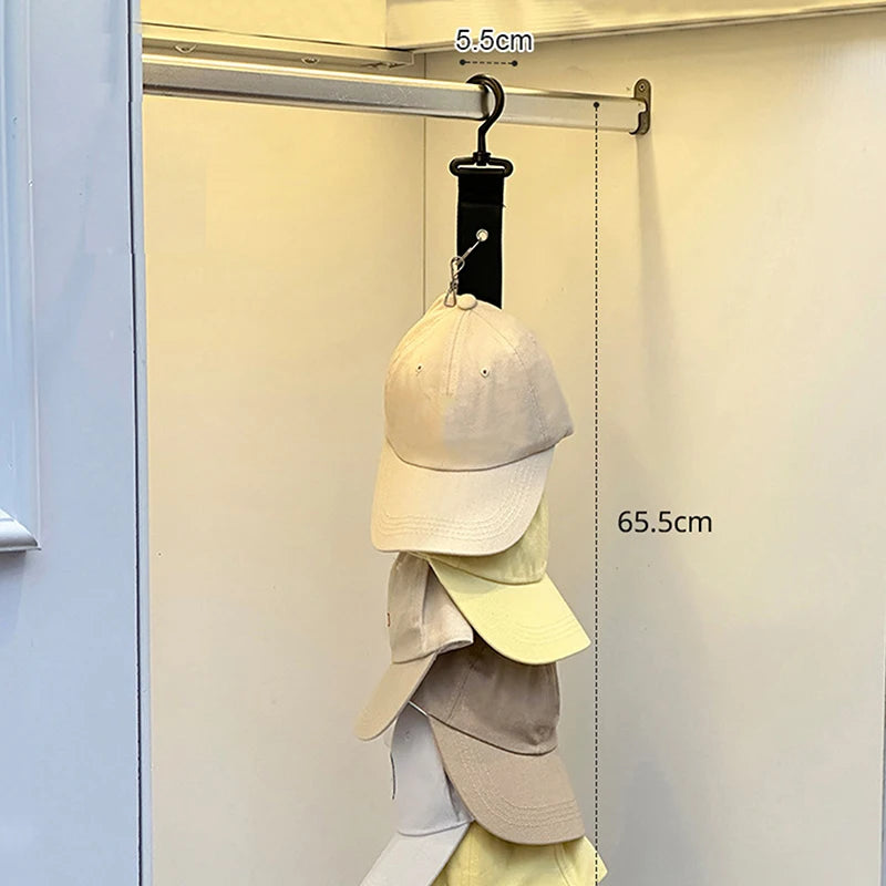 Closet Storage Organizer Cap Hanger Baseball Eight Clips Wall Mounted Qme