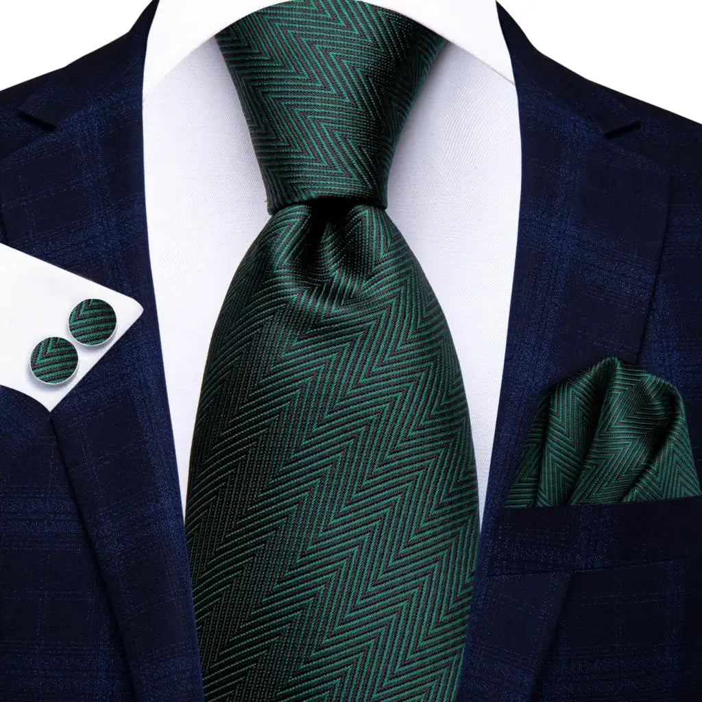 Dark Green Paisley Plaid Tie Men Groom Wedding Sage Mint Necktie