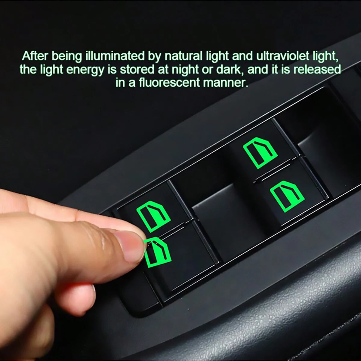 Car Window Control Button Luminous Stickers Auto Interior Qme