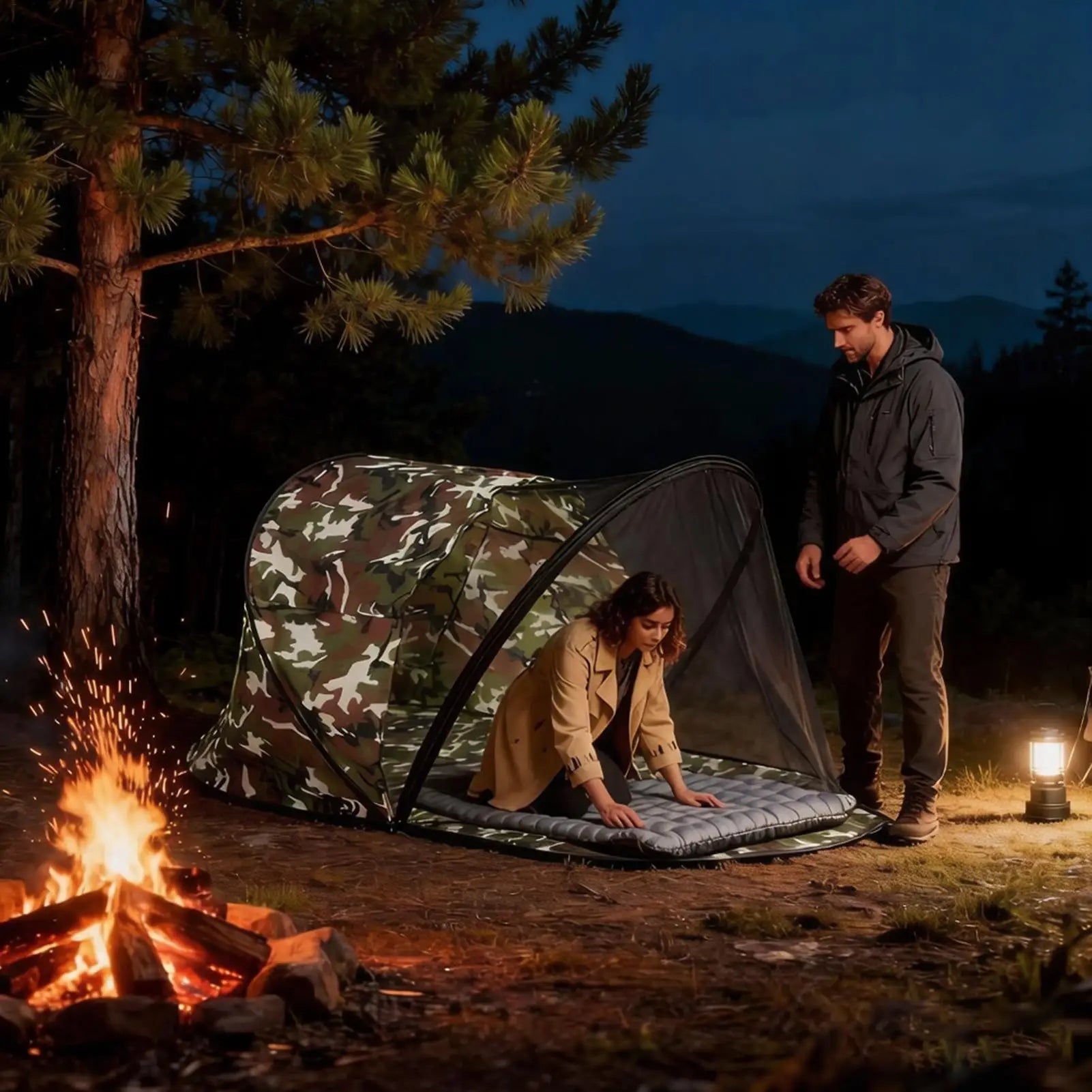 Camping Tent Quick-Opening Portable Breathable Folding Tent Easy Setting Up Protection Net For Indoor Outdoor Garden Yard Qme