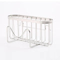 Suction Cups Sponge Drainer Rack Hollowed Hook Stainless Steel Holder Qme Silver