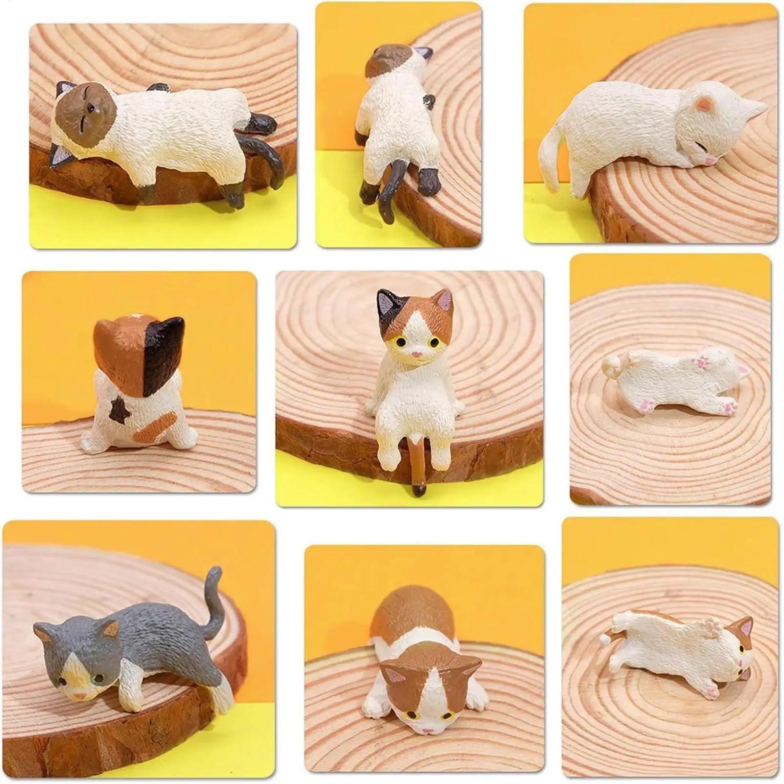 Cute Kitten Decoration Creative Sleeping Cat Doll Home Ornaments Toys Qme