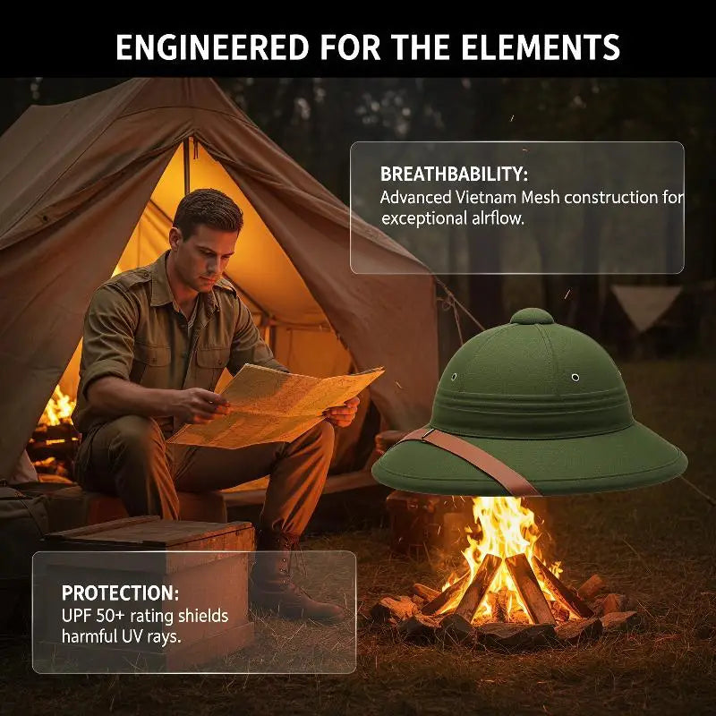 Vietnam War Military Tactical Hat Breathable Mesh Design Green Cap CS Qme
