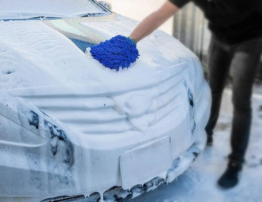 Car wash gloves do not damage paint surface waterproof special Chenille polyps for car wipe rag brush car bear paw 100g Qme