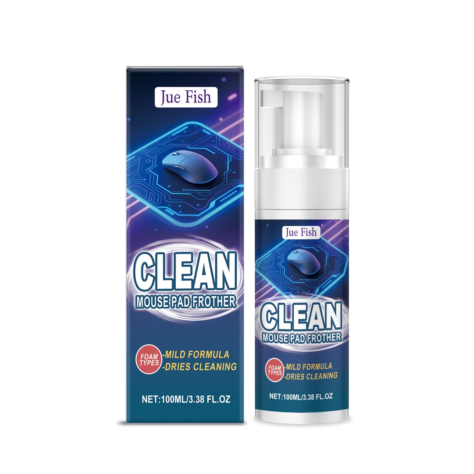 Mouse Pad Cleaner Rapidly Decompose Stubborn Stains Clean Keyboard Cable Desk Pad Quick-Drying Household Office Cleaning Gadget Qme 100ml Boxed