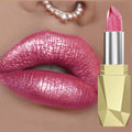 Bold Intense Glitter Shiny Metallic Lipstick Pearlescent Lip Tint Qme 107