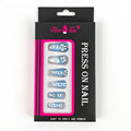 Argentina Press On Nails Blue White Football Fan Party False Nails Waterproof Easy Apply Remove Qme 1pcs