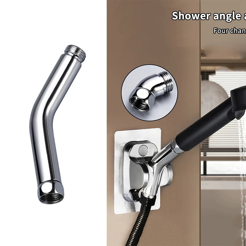 Shower Arm Extension Adjustable Angle Shower Head Adapter 135° Elbow Connector Qme