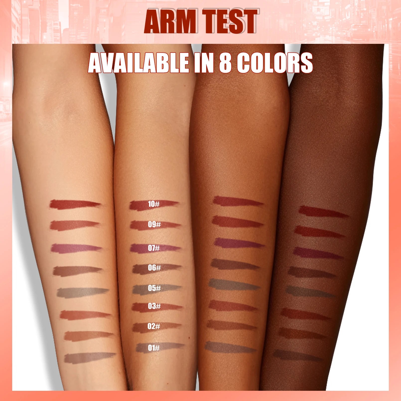 Longwear Liquid Lip Liner Waterproof, 24 Hour Long Lasting Lip Liner Stain Marker Pen, 2-in-1 Matte Semi Permanent Lipliner Qme
