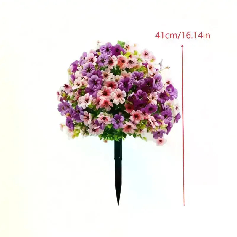 Artificial Violet Flower Topiary Stake Fade Proof Realistic Fake Flower Bush For Garden Yard Patio Lawn Outdoor Landscape Decor Qme