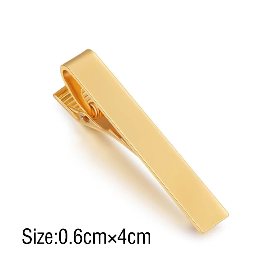 Tie Clip Necktie Accessories Fashion Ties Men Metal Tone Simple Bar Qme golden - M