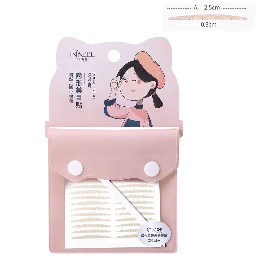 10 sheets Eyelid Sticker Invisible Double Eyelid Tape Lace/Mesh Type Self Adhesive Double Eye Tape Stickers Eye Makeup Tools Qme 200PC-A