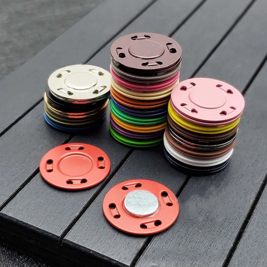 5Pairs 20Colors Metal Magnet Buckle Sewing Accessories Press Button For Jacket Bags Invisible Buckle DIY Cardigan Handwork Decor Qme