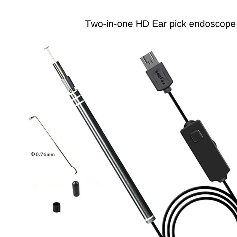 Two-in-one Ear Endoscope 5.5mm High-definition Ear Canal Endoscope Otoscope Visual Ear Pick Endoscope Qme