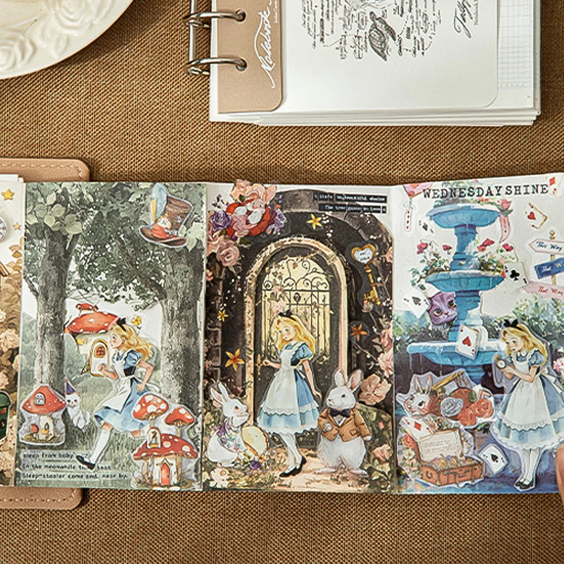 Fairytale DIY Die-Cut PET Sticker Book, Multi-element & Multi-functional Scrapbook Collage Material, Must-Have for Craft Lovers Qme