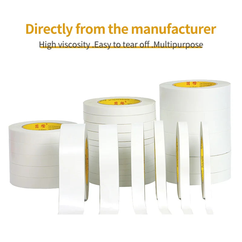 10M Ultra-thin Double-Sided Tape Super Strong Hand-Tearable High-Adhesive Tape 5-40mm Width for Household And Office Use Qme