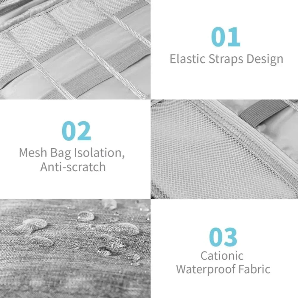 A Cable Storage Bag Waterproof Digital Electronic Organizer Portable USB Data Line Charger Plug Storage Bag Travel Organizer Qme