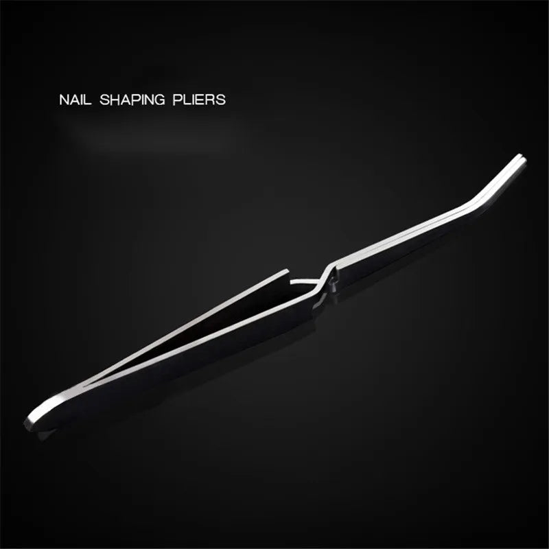1pc Nail Art Tweezers Stainless Steel Nail Styling Clip Tweezer Multifunctional Shaped Nail Clip Manicure Curve Nipper Nail Tool Qme