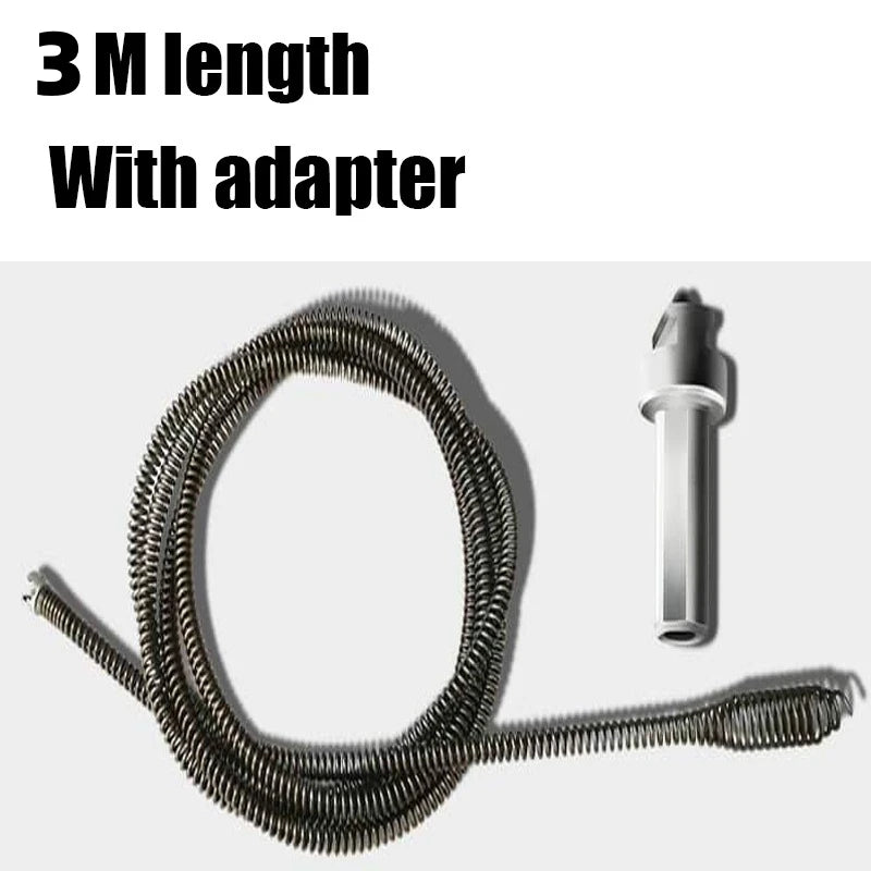 Toilet Clog Remover Spring Pipe Dredging Tools Sewer Sinks Drain Cleaner Electric Drill Unblocking Spring Bathroom Accessories Qme 3M