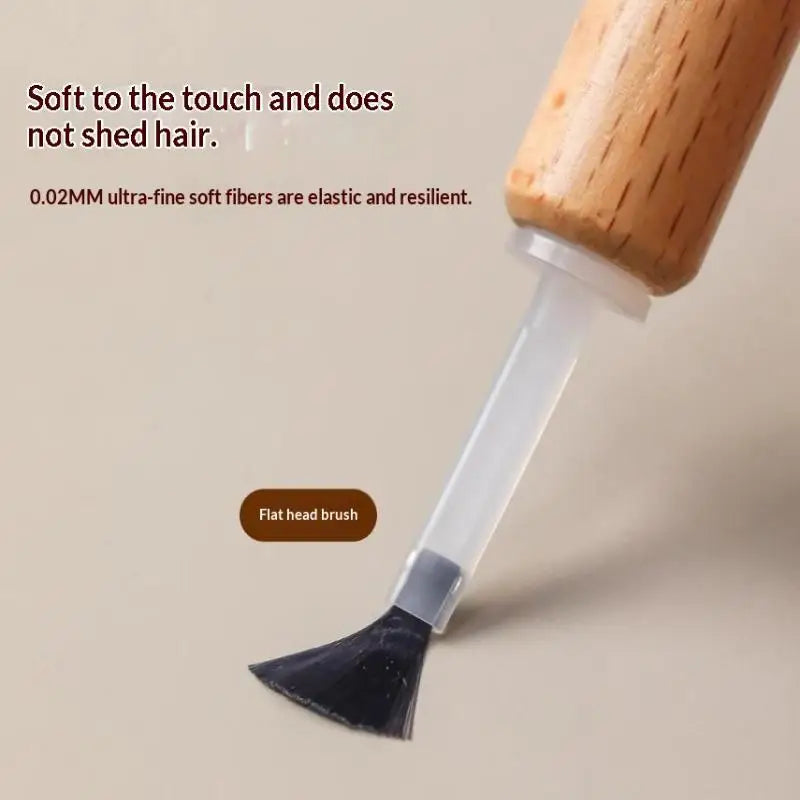 Nail Art Brush Removable Wooden Grip Durable Manicure Polish Brushes Qme