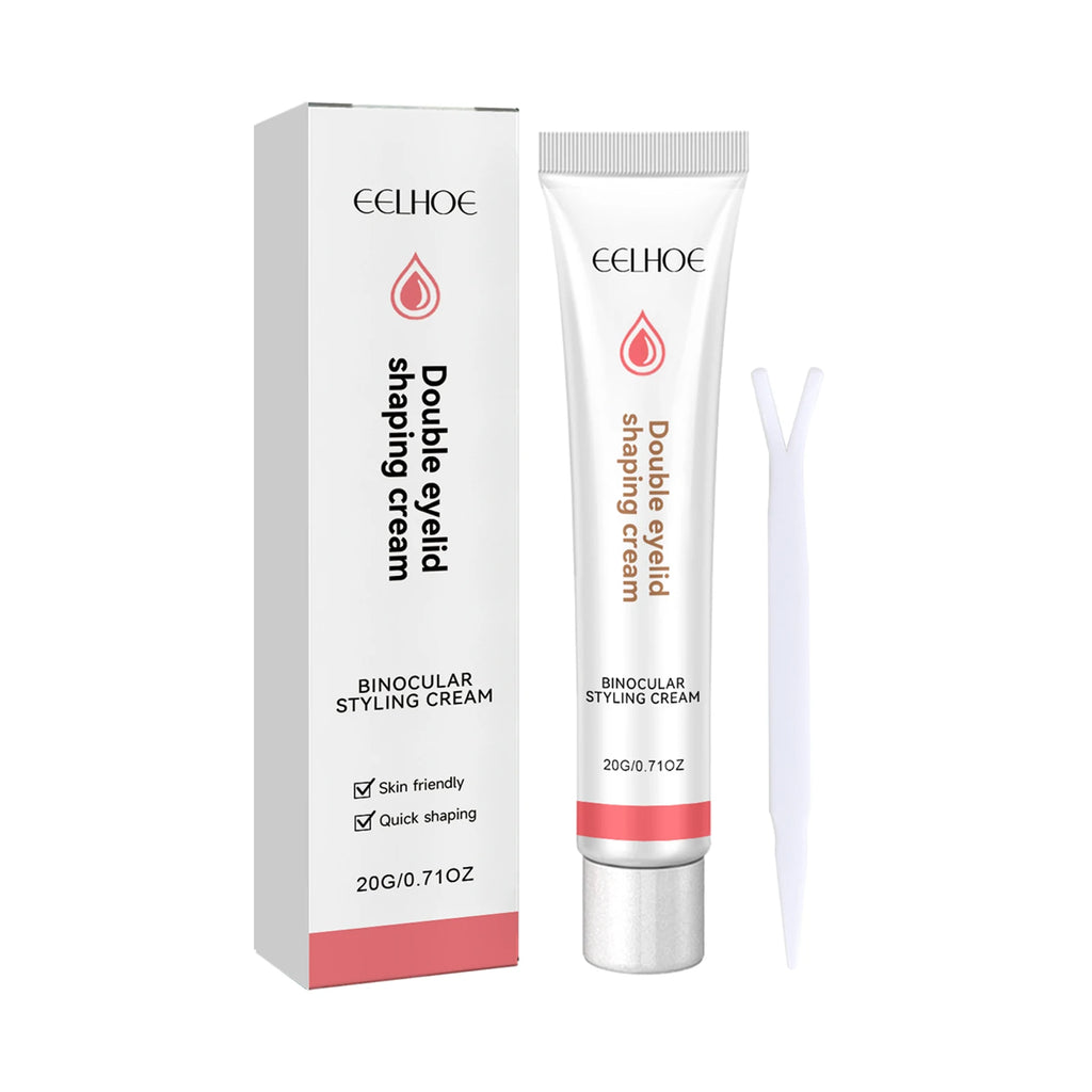 Double Eyelid Styling Cream Natural Invisible Eye Lift Eyelid Adhesive Cream Quick-Drying Long Lasting Eyelid Glue With Y Stick Qme 1 Set