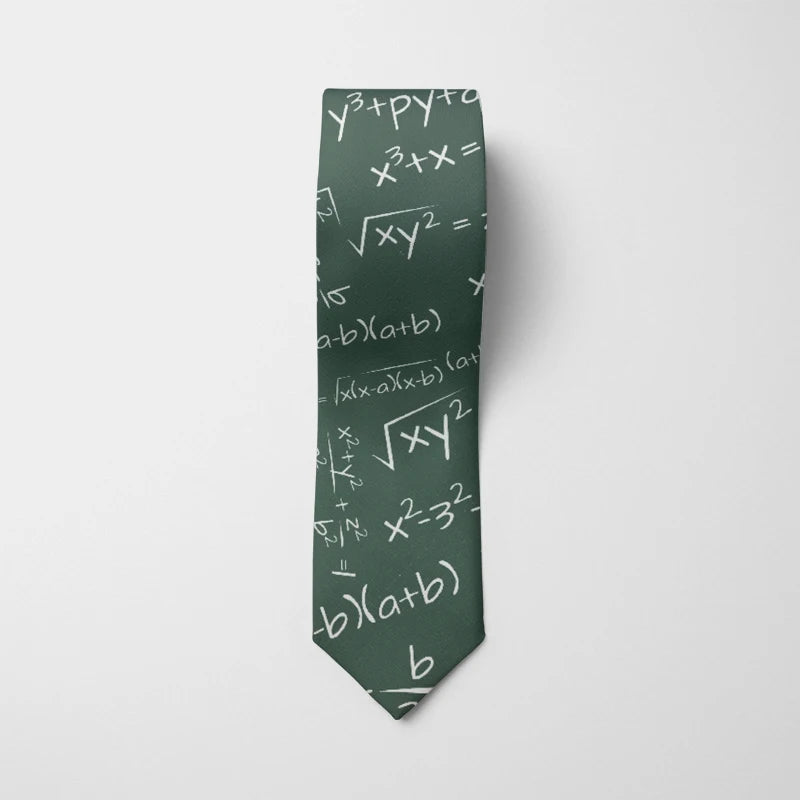 Fun Mathematical Formula Men's Tie 3D Printing Fashion Novelty Qme