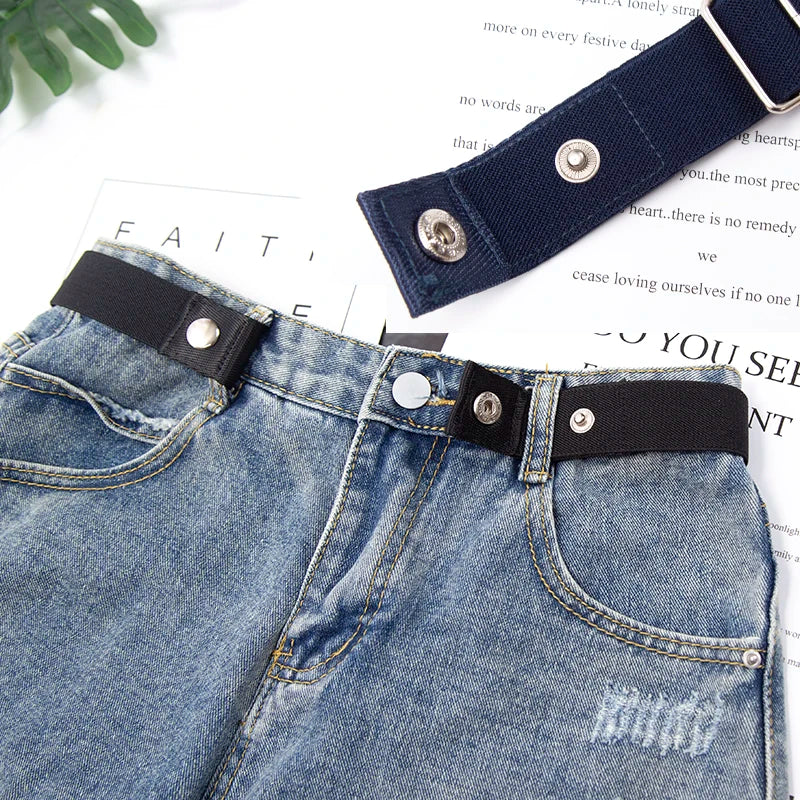 Buckle-free Elastic Invisible Belt Women Without Buckle Jeans Easy Qme