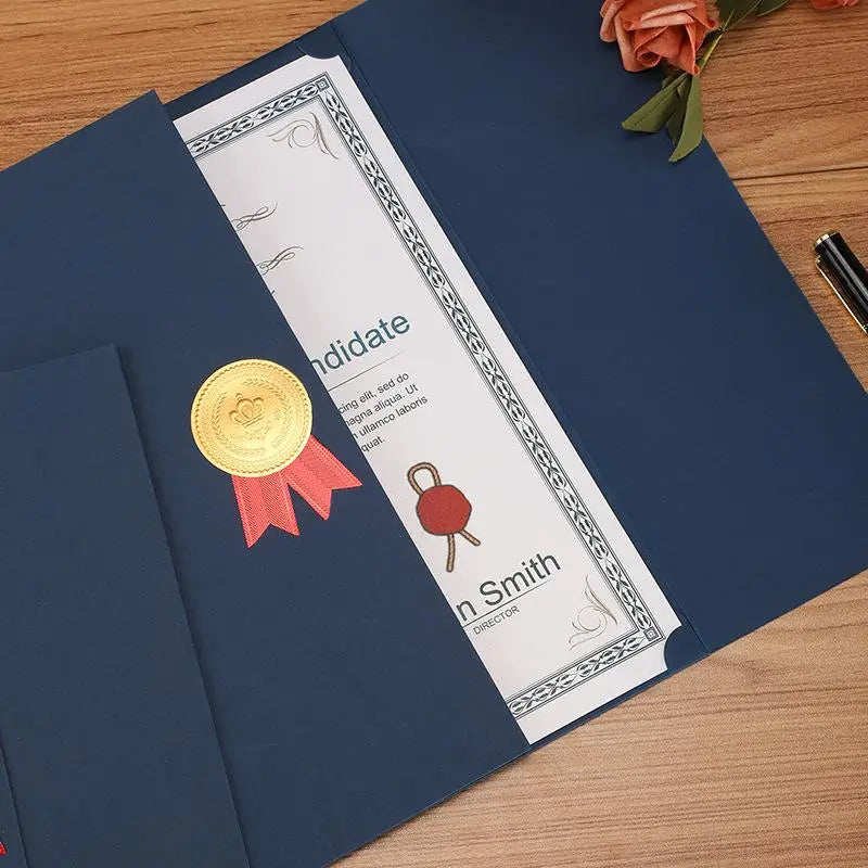 Graduation A4 Award Certificate Holder Three-fold Page Paper Envelope Qme
