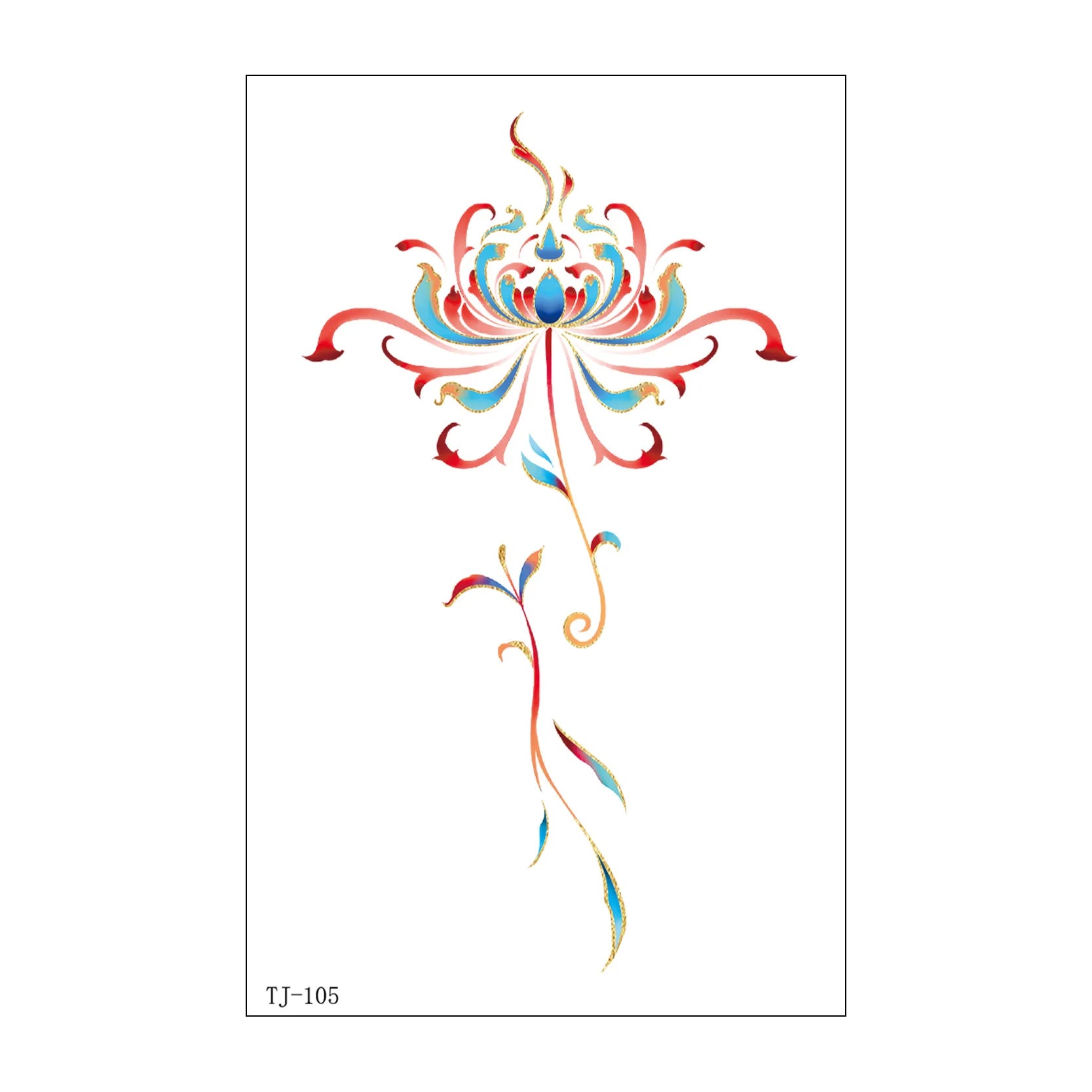 A Golden Foil Phoenix Pattern Tattoo Stickers, Waterproof Sweatproof Decals for Arm Collarbone Hanfu Shooting Fashion Body Decor Qme