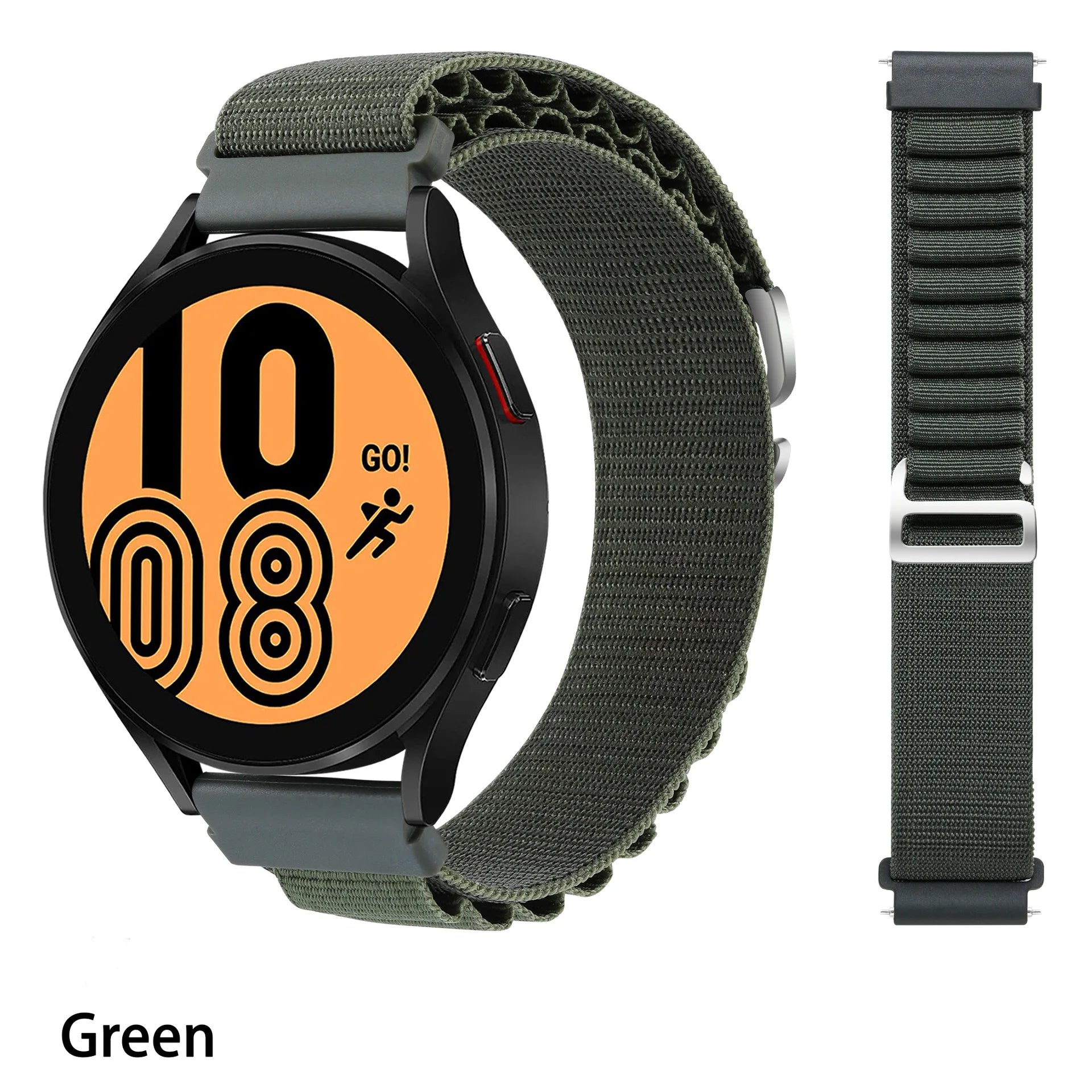 Suitable for Quartz Samsung Watch 4/5/6 20mm 22mm Nylon Quick Release Outdoor Strap Huawei GT3 High Mountain Loop Watch Bands Qme 4Green 20mm