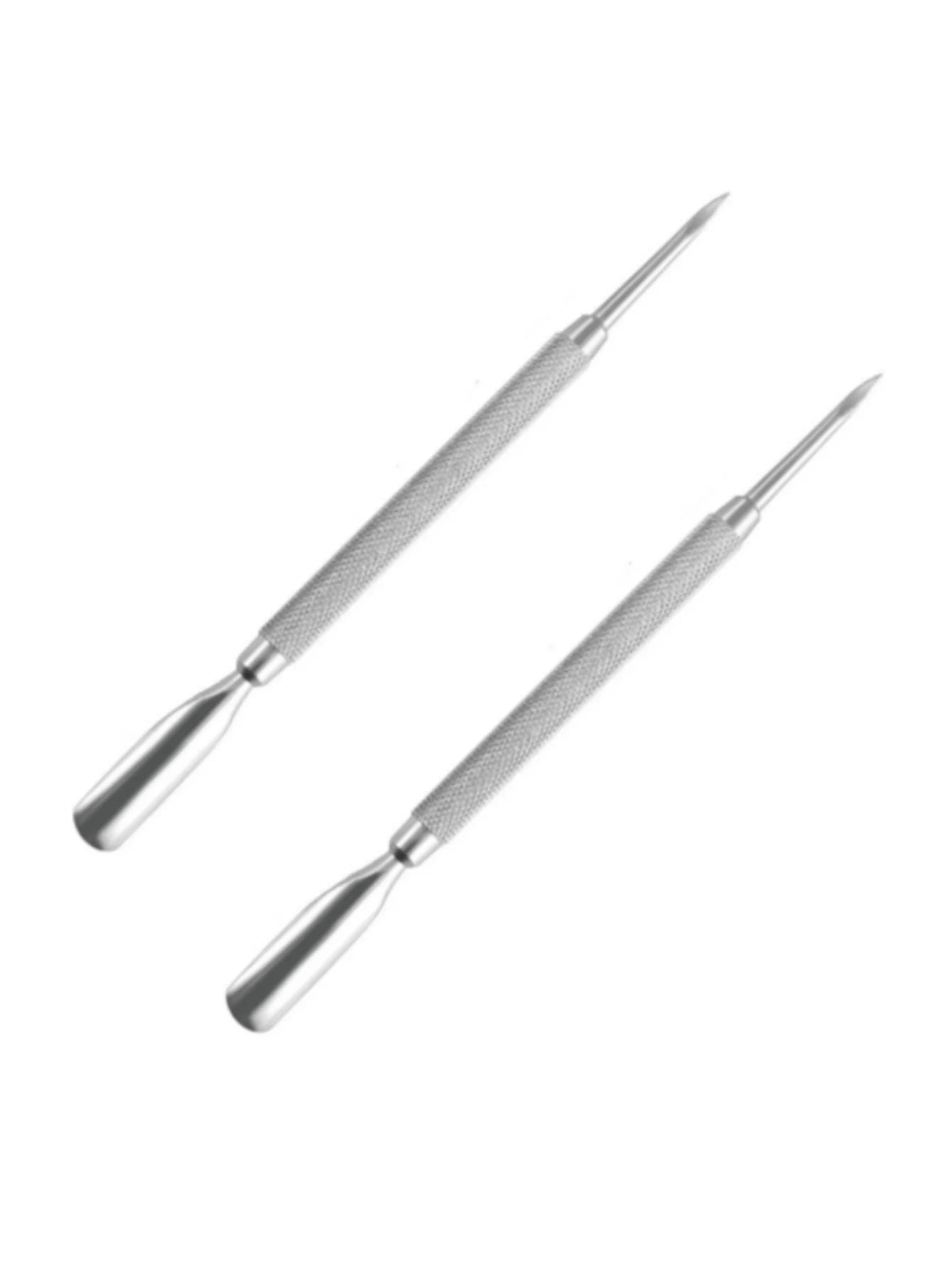 Cuticle Pusher Double Sided - Sharp Edge Spoon Shaped Dual Ended Cuticle Pusher Remover Clean Stainless Steel Manicure Pedicure Qme