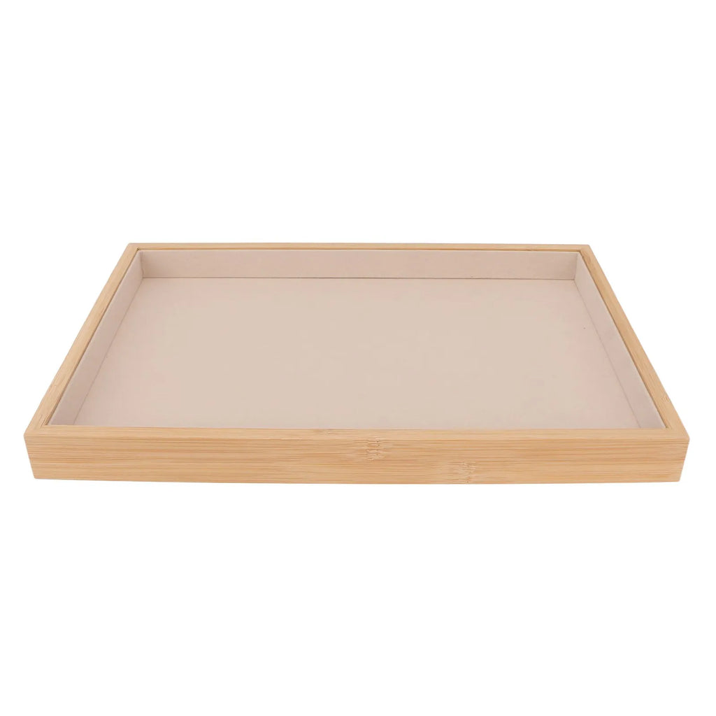 Jewelry Tray Elegant Multipurpose Wood Jewelry Drawer Organizer Lightweight Scratch Resistant Display Function for Jewerly Qme beige